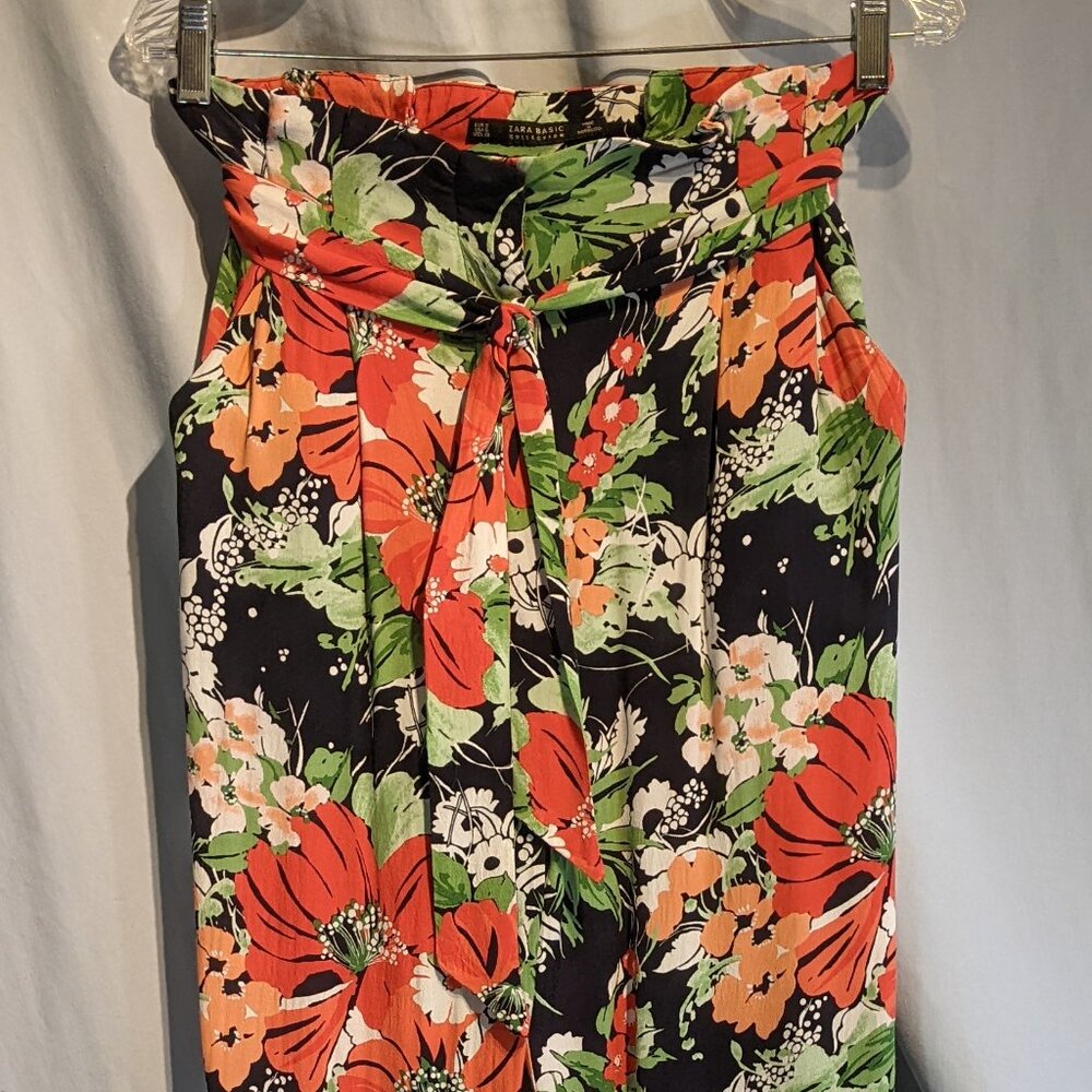 Zara Basic Collection, Small, Orange Print Pant N… - image 3